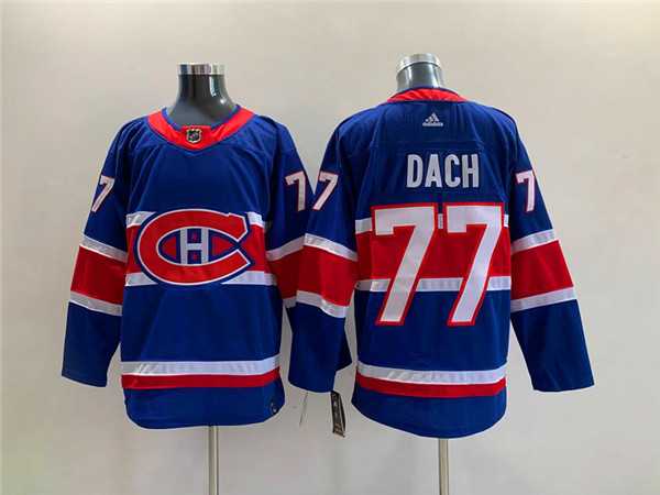 Men%27s Montreal Canadiens #77 Kirby Dach Blue Stitched Jersey->montreal canadiens->NHL Jersey
